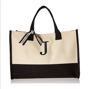 🆕NWT Mudpie Initial “J” Tote Bag